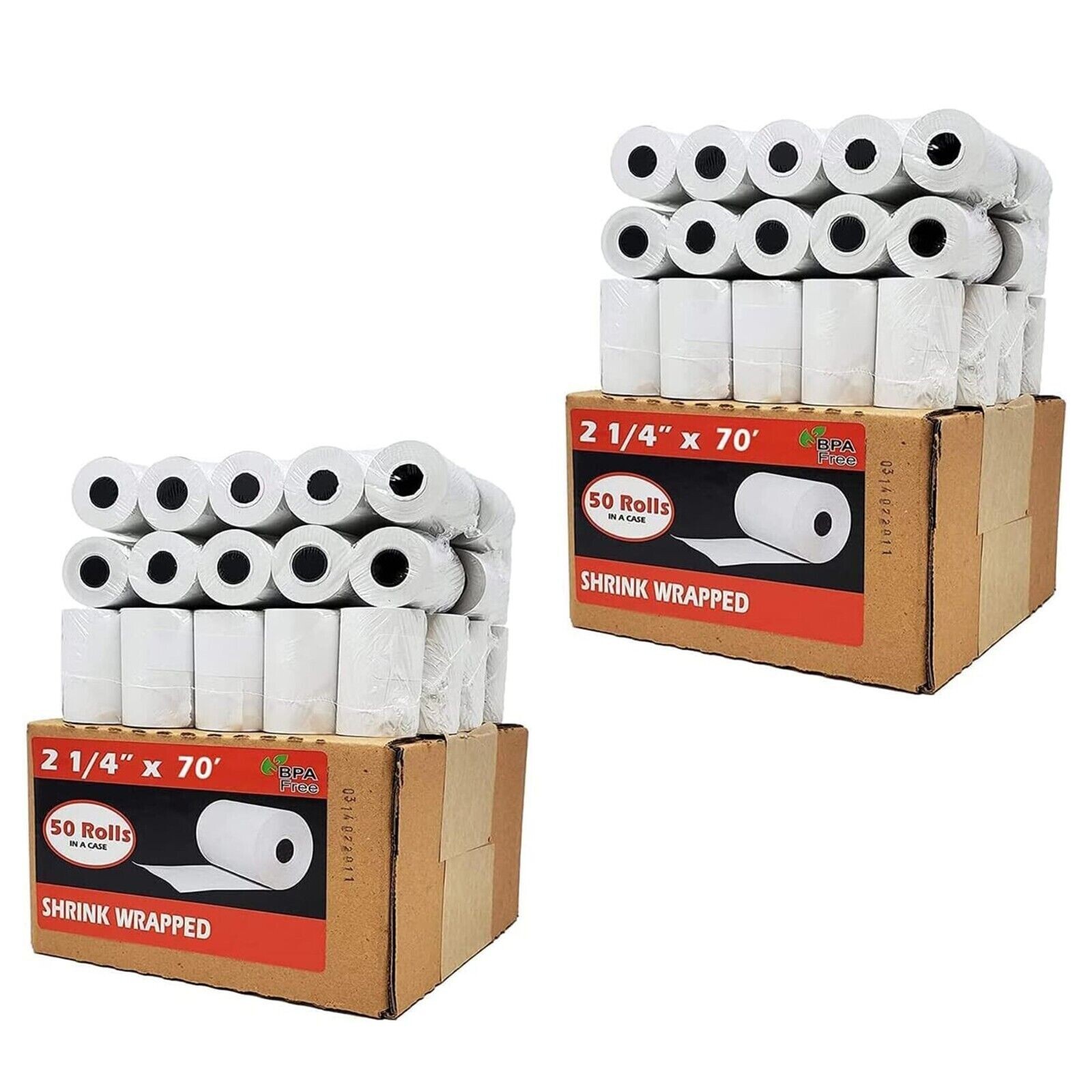 2 1/4" X 70' CREDIT CARD 50 ROLLS  INGENICO  ICT220 FIRST D FD400 THERMAL PAPER
