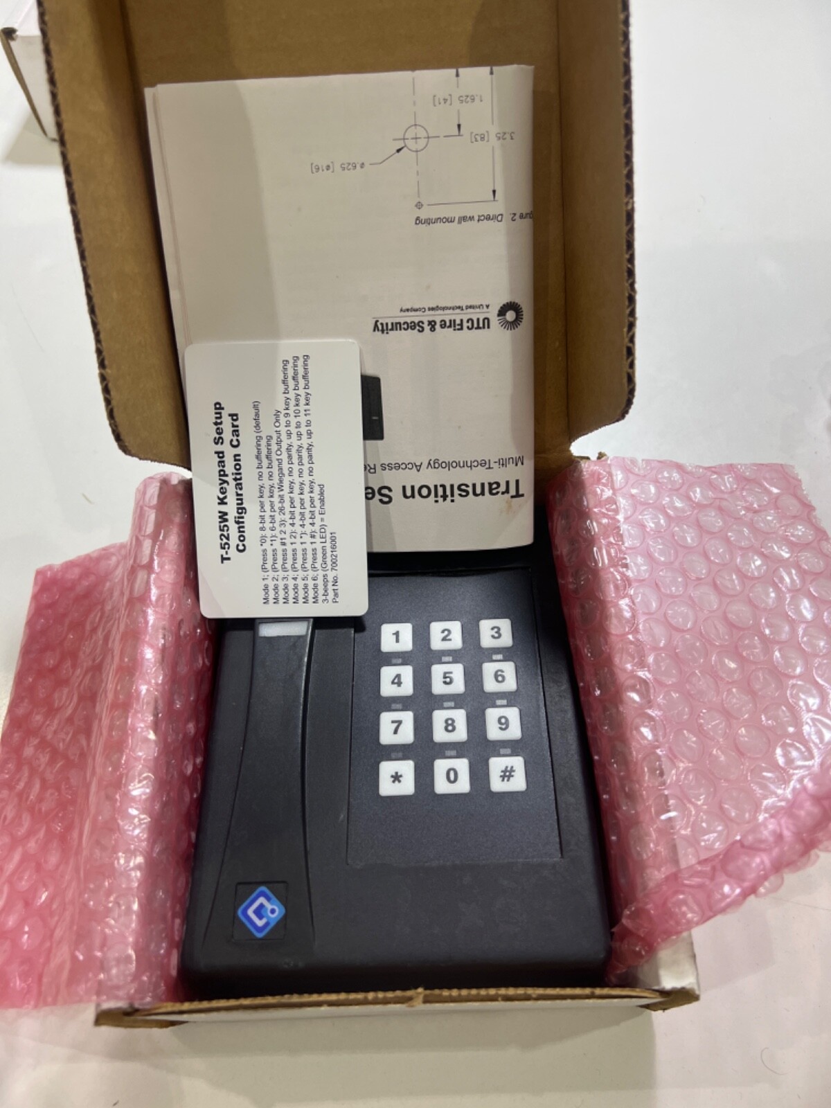 Interlogix 430211006 Model T-525W Reader, Black,