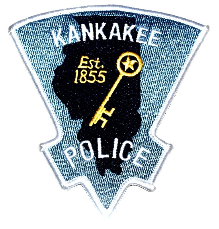 KANKAKEE ILLINOIS IL Police Patch STATE SHAPE OUTLINE KEY TO CITY