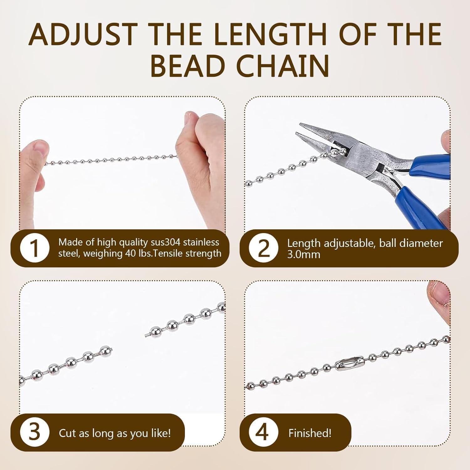 2 Pack Pull Chain String Extension with Connector for Ceiling Fan Light