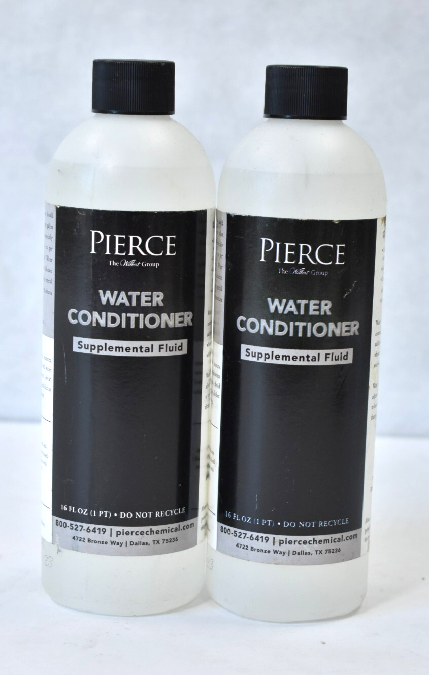 Lot of 2 Pierce Chemical Water Conditioner Supplemental Fluid 16 oz 1 Pint