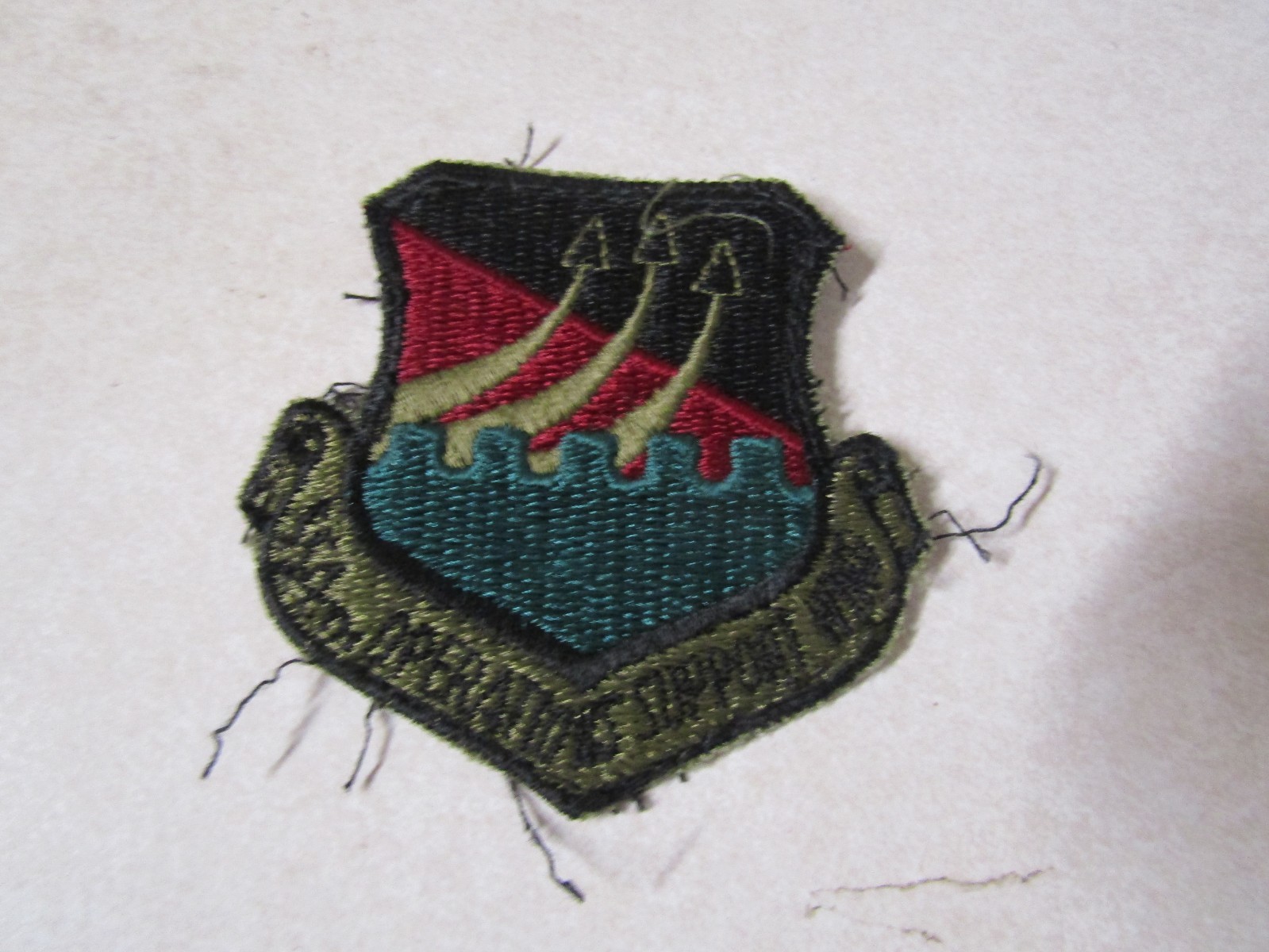 MILITARY PATCH OLDER US AIR FORCE COLORED SEW ON 554TH OPERATIONS SUPPORT WING