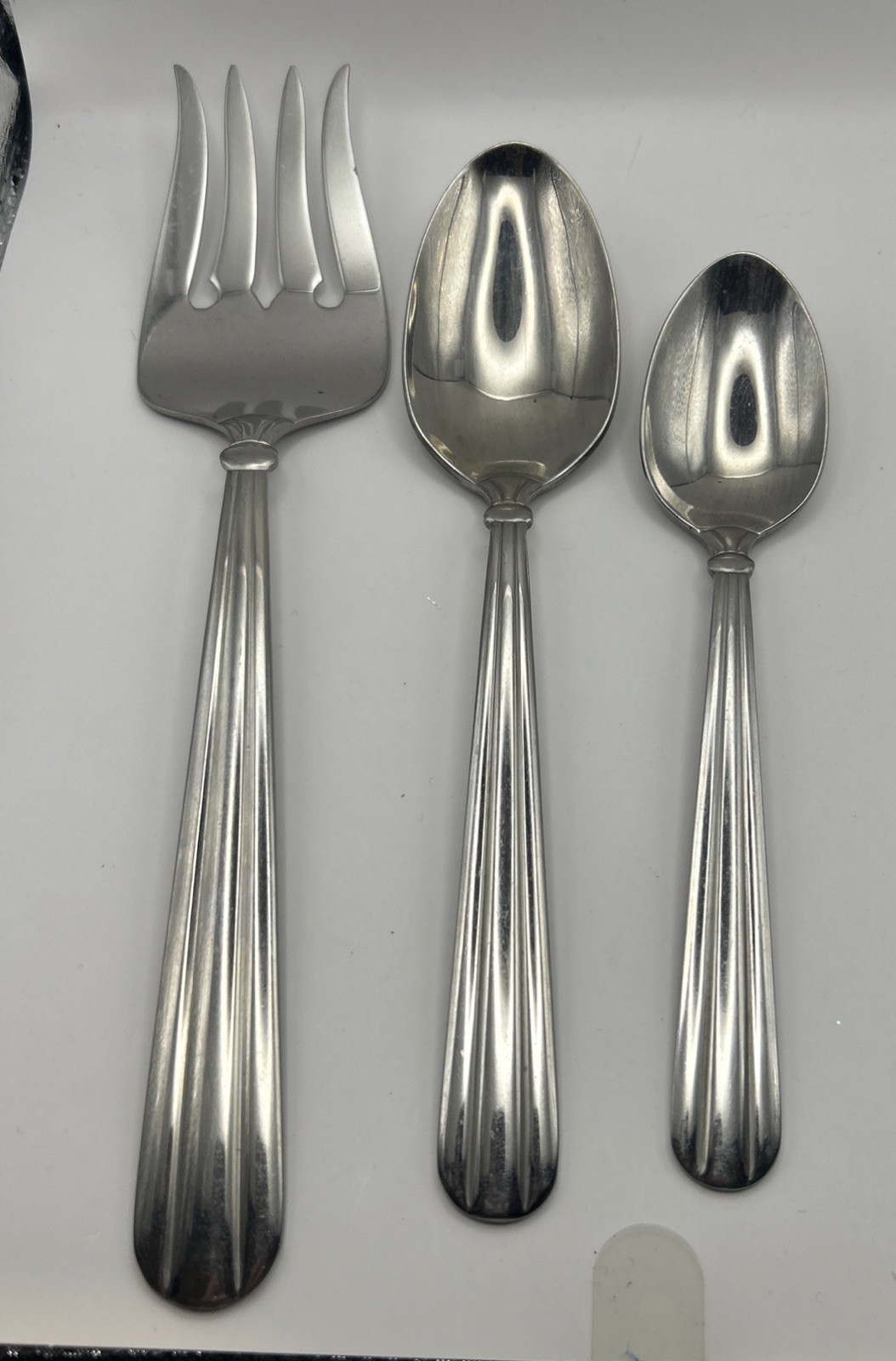 3 Pc Oneida Unity Stainless Flatware 2 Spoons And Cold Meat Serving Fork