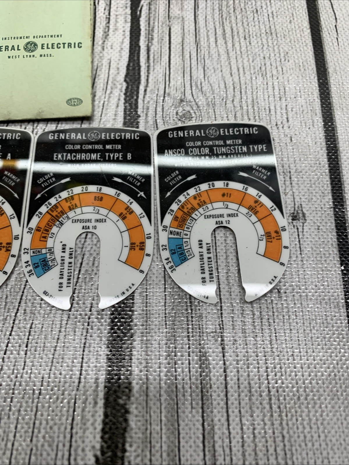 GENERAL ELECTRIC Color Control Meter SLIDES Only 4 All Different