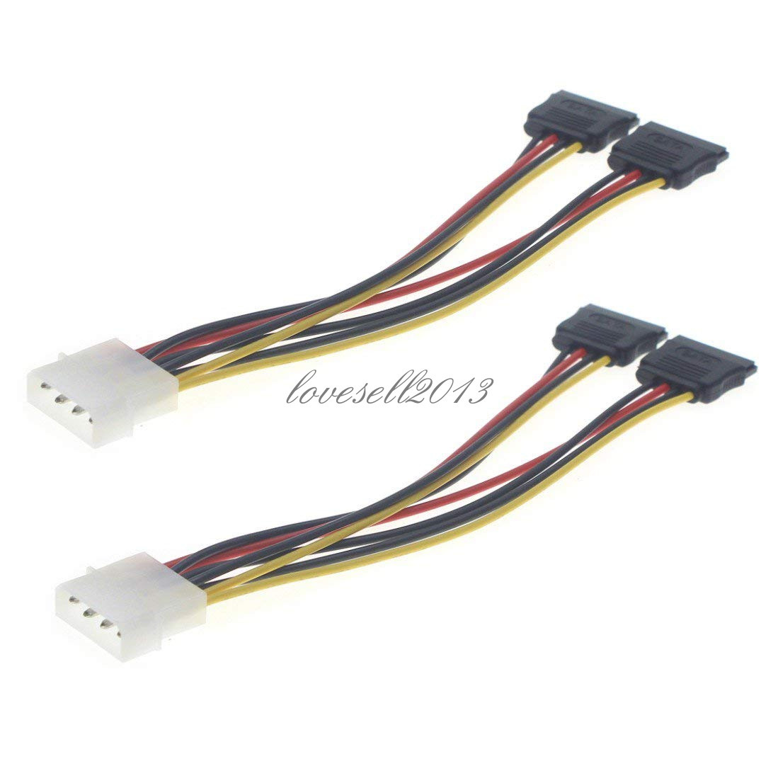 4 Pin IDE Male Molex to Dual SATA Splitter 2 Ports Female Power Adapter Cable