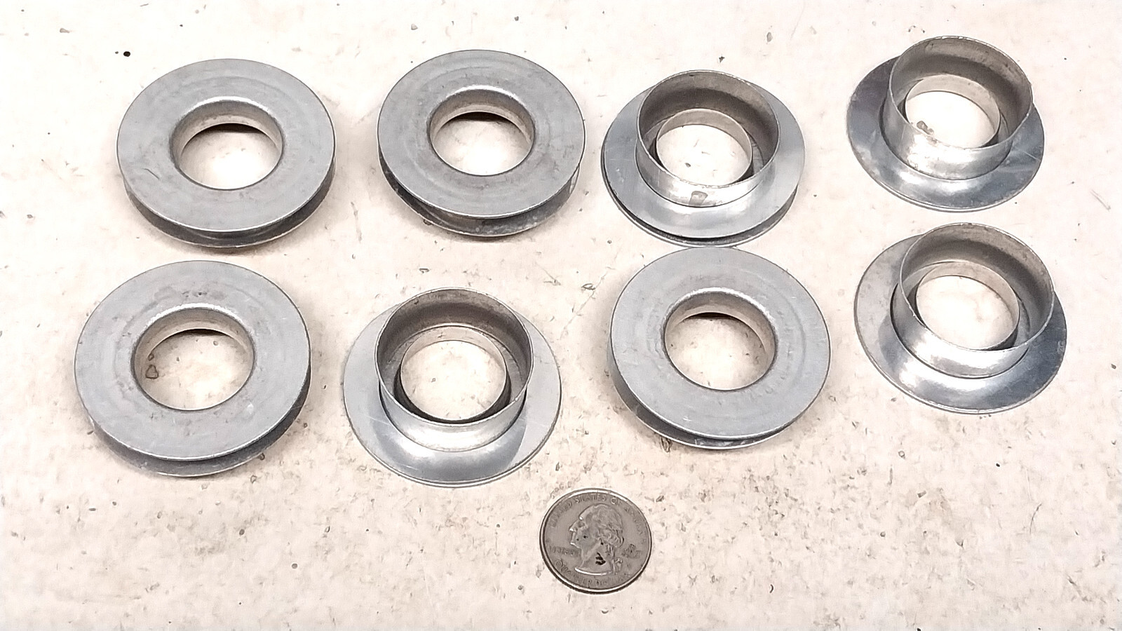 8 New Unused 1 7/8" Flexible Conduit Flanges / Old Vintage WW2 Army Tube Radio
