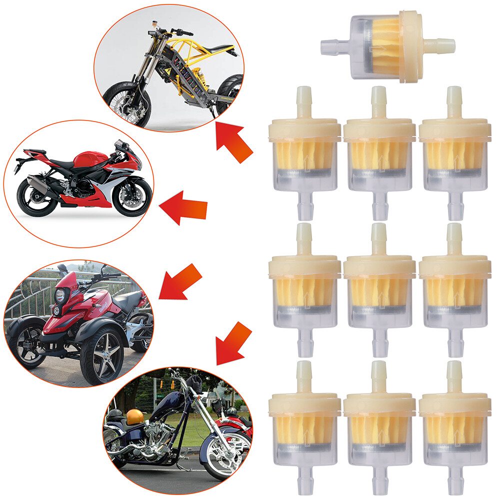 10PCS Motor Inline Gas Oil Fuel Filter Small Engine For 1/4'' 5/16" Line