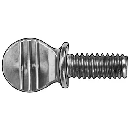 Thumb Screw, #8-32 Thread Size, Spade, Zinc Plated Steel, 0.38 In Head Ht, 3/4
