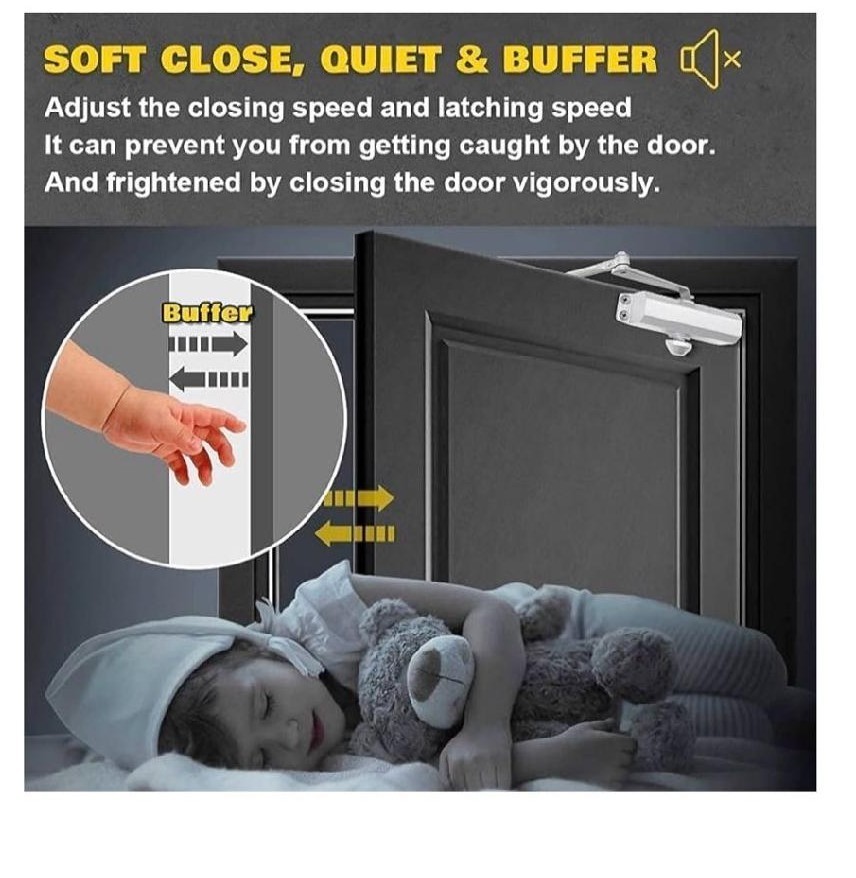 Marie Hold Open Door Closer Applies Regular,Top Jamb Mounting,Adjustable Auto...