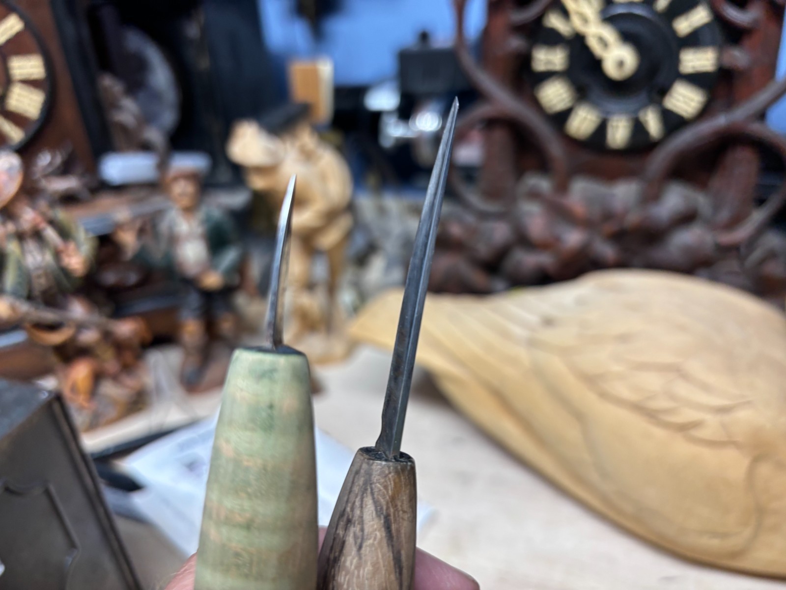 2 WoodCarving Knives Made By John Dunkle