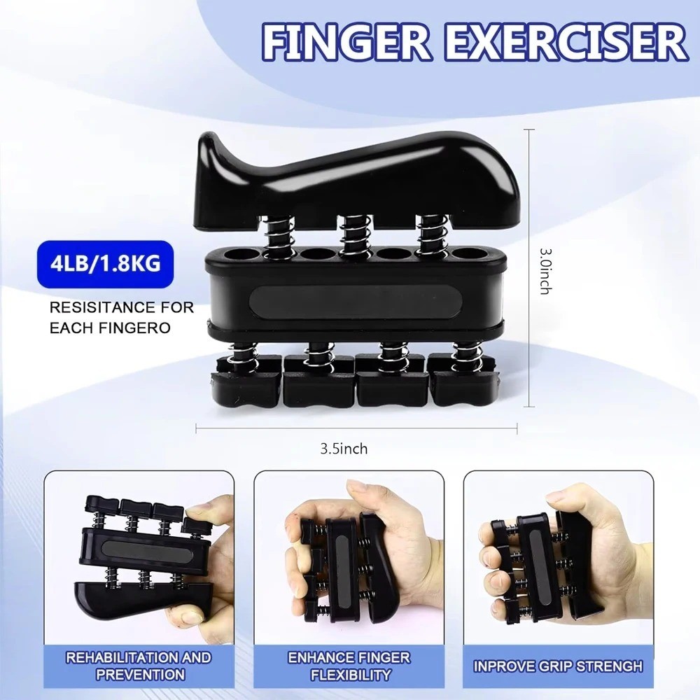 5pcs Grip Trainer Kit Adjustable Hand Gripper Finger Exerciser Stress Ball Set