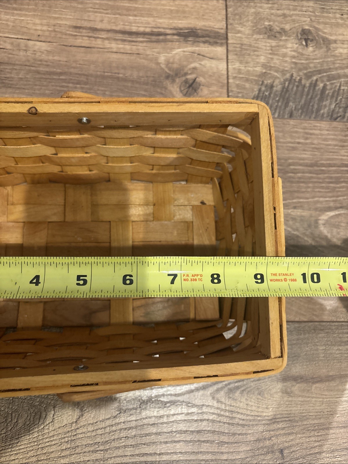 Rustic Home Decor Rectangular Handwoven 7" X 9” Medium Wood Basket