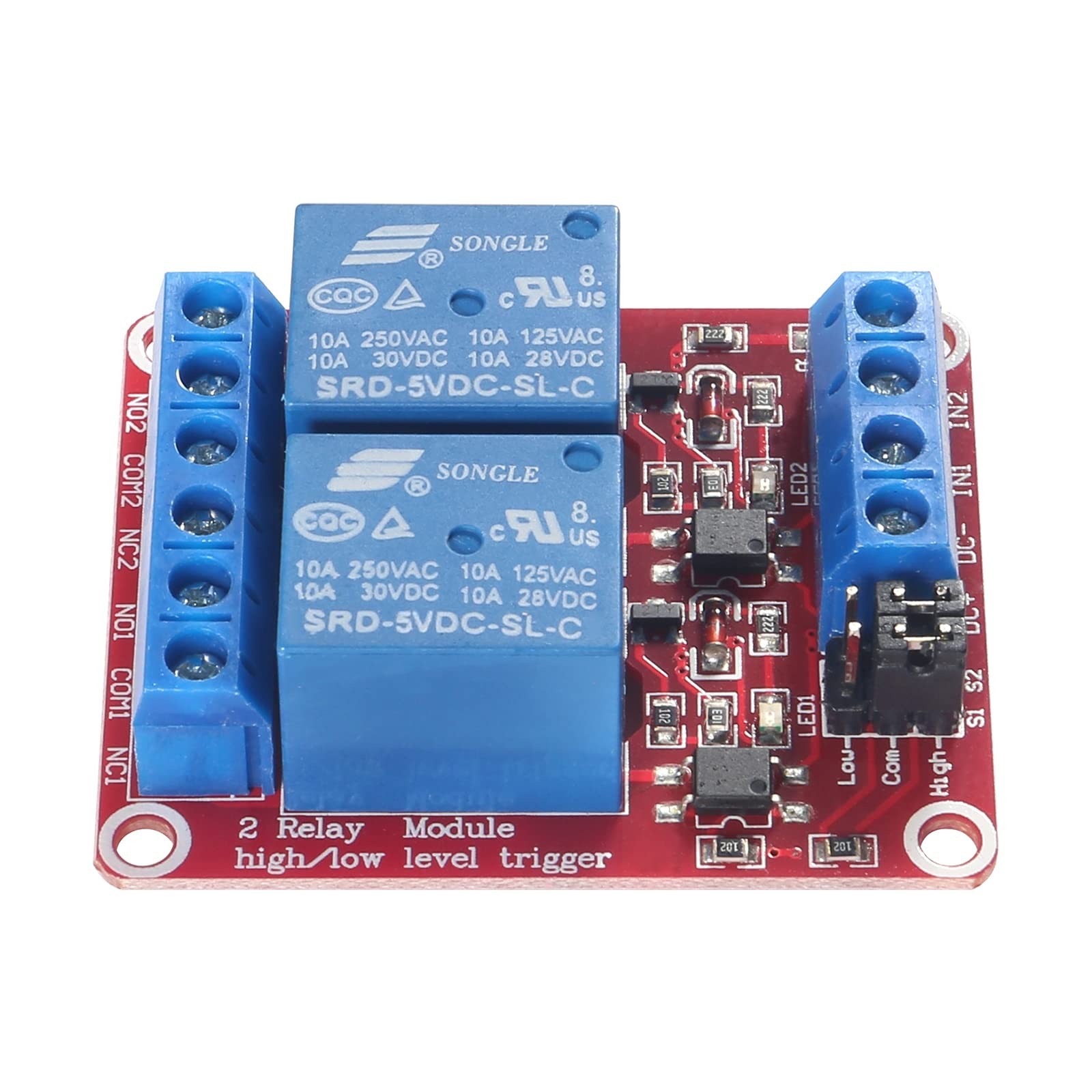 4pcs DC 5V Relay Module 2 Channel Relay Board with Optocoupler Support High o...