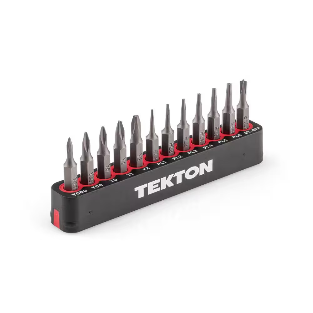 4 Mm Electronics Bit Set with Rail, 12-Piece (Y000-Y2, PL1-PL6, Standoff)