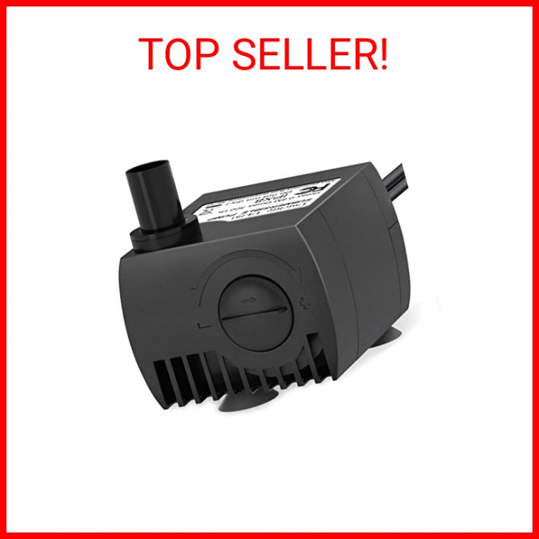 Submersible Water Pump 80 GPH 4W High Lift Quiet Pump for Fountain Aquarium Fish
