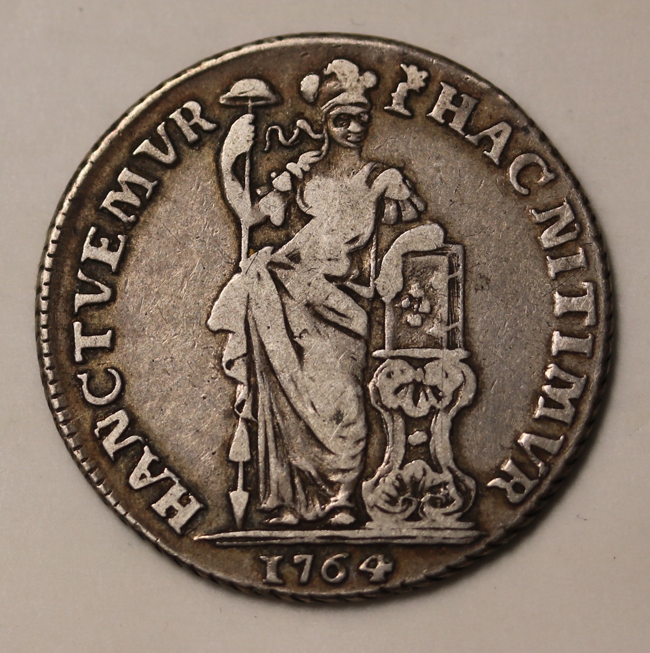 1764 Netherlands Province of Gelderland Silver Gulden KM# 100.1
