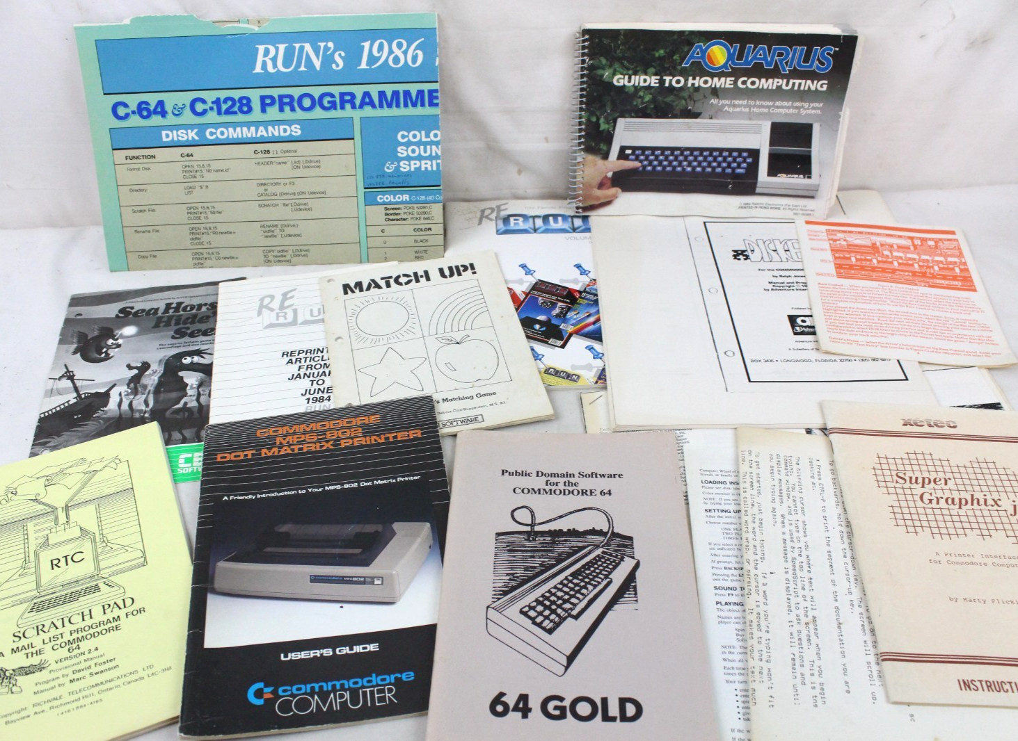 Vintage Commodore 64 Atari Manuals Paperwork Lot Elite ReRun Computer Video Game