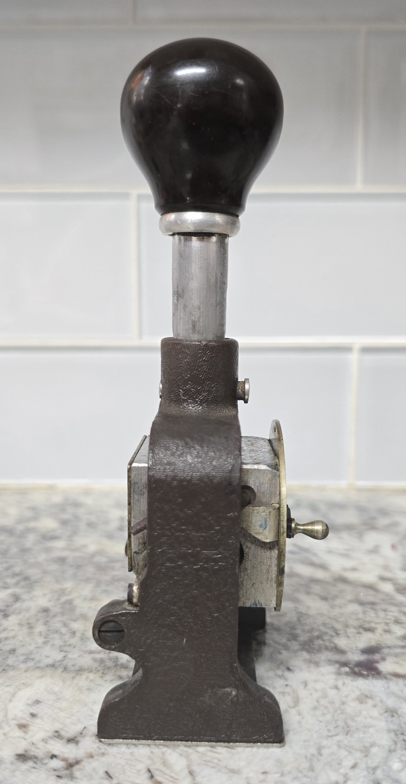 Vtg 1940s Bates Numbering Machine - Multiple 3 Movement, 6 Wheel, Style E Stamp