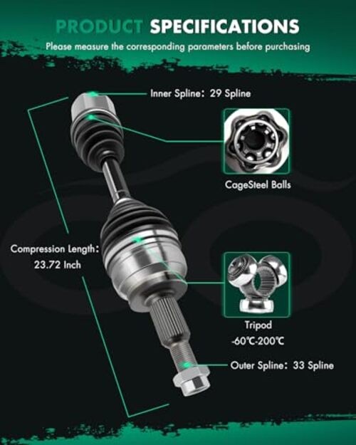 Front Left Right CV AXLE 66-3404 for Ram for Dodge 1500 Ram 1500 4.7L 5.7L