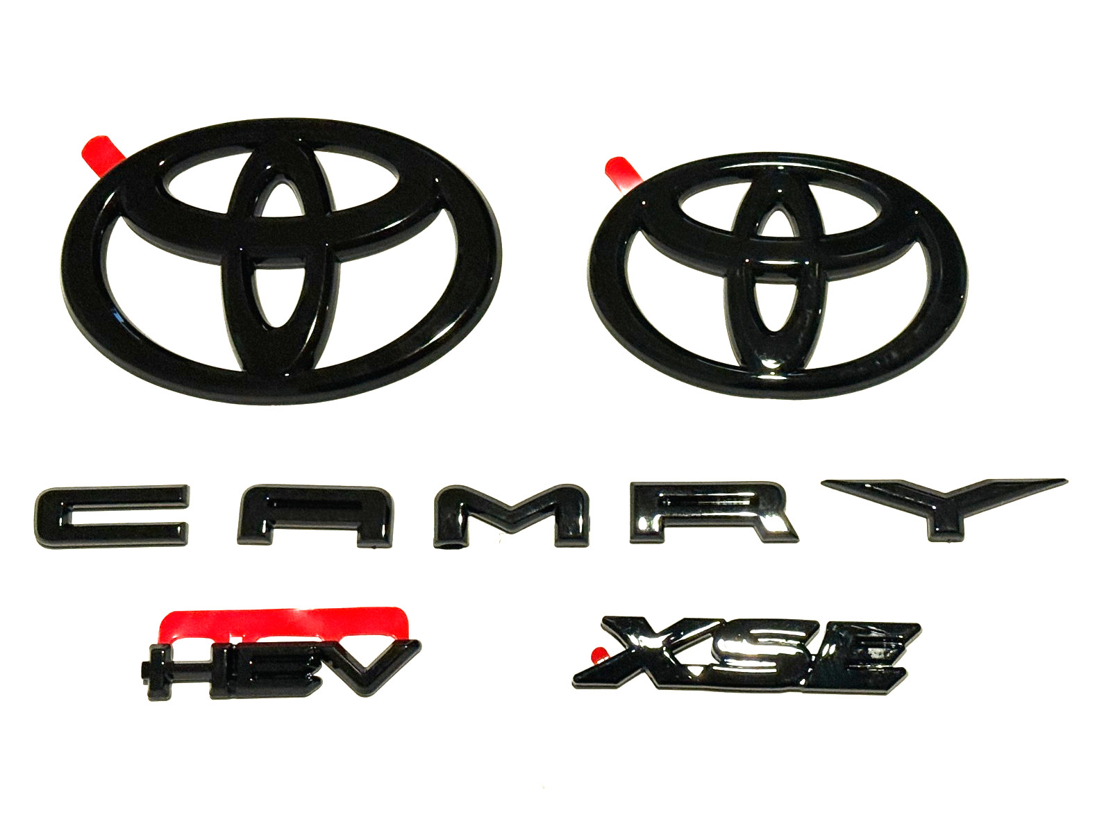 NEW TOYOTA 2025+ CAMRY HYBRID AWD XSE HEV GLOSS BLACK EMBLEM OVERLAY KITS SET