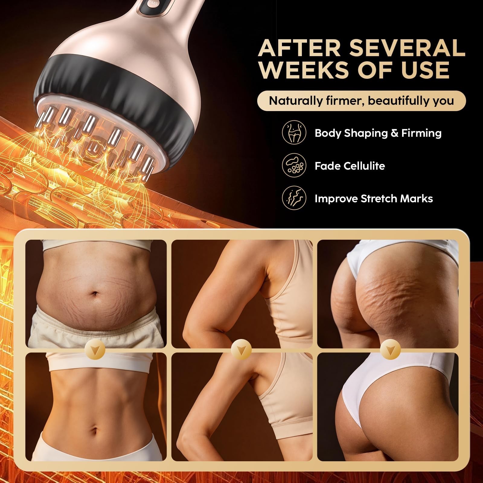 Lymphatic Drainage Massager & Anti-Cellulite Massage Tool, Body Sculpting Dev...