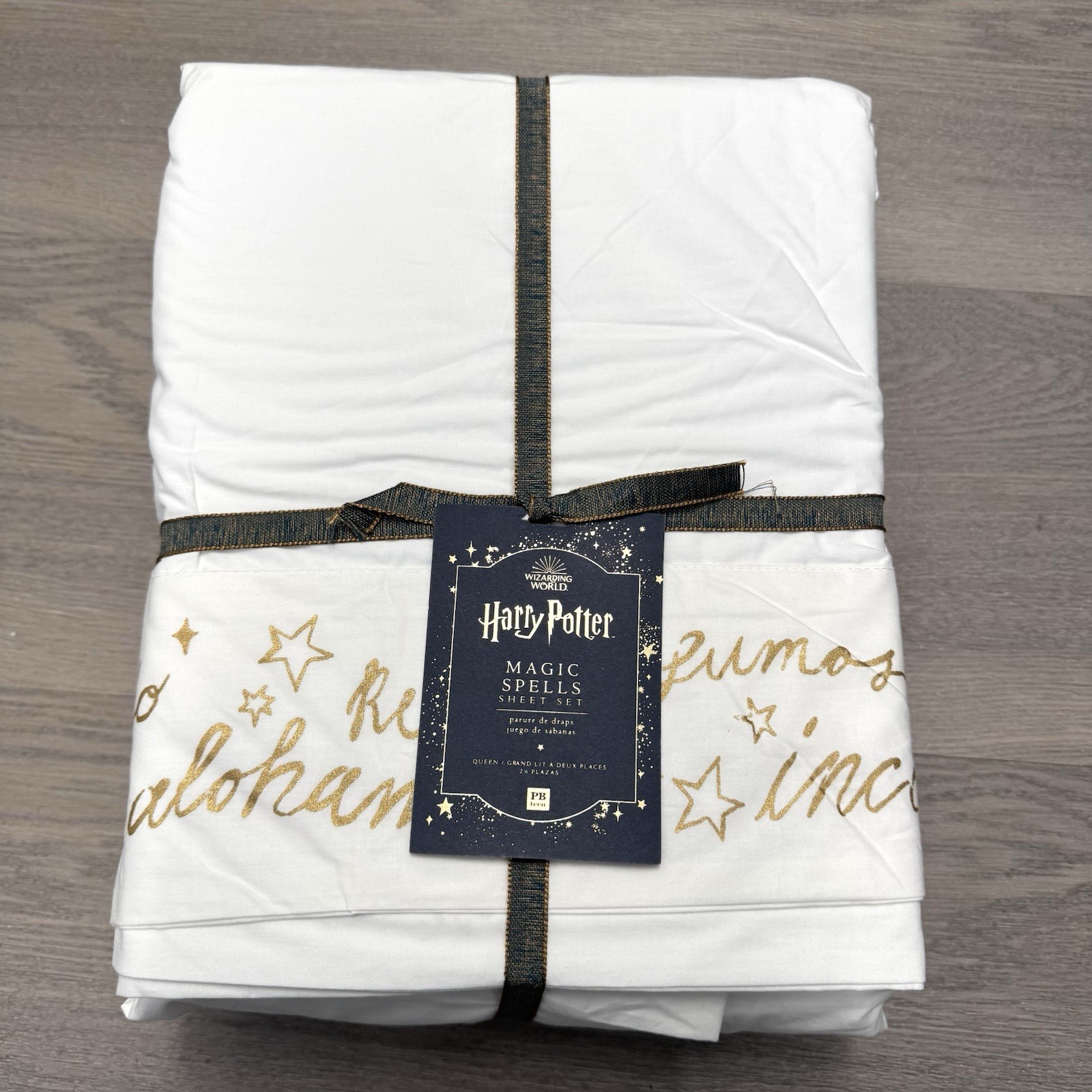 Harry Potter Pottery Barn Teen Magic Spells Sheet Set QUEEN NEW NWT RARE!