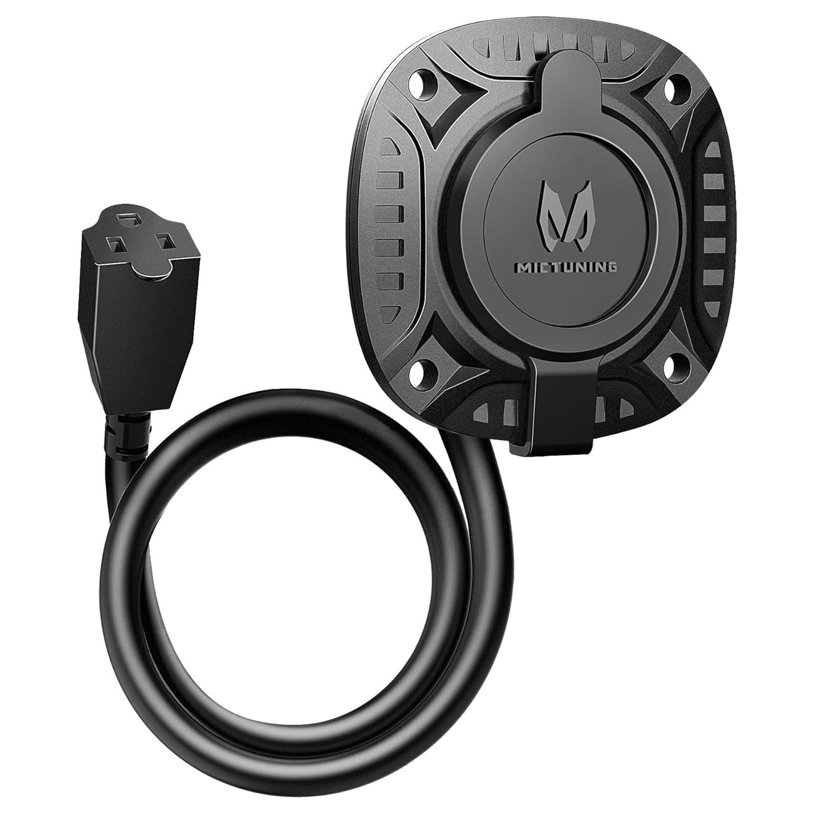 13Amp 125V AC Port Plug, RV Shore Power Inlet Plug with 16" Integrated Extension