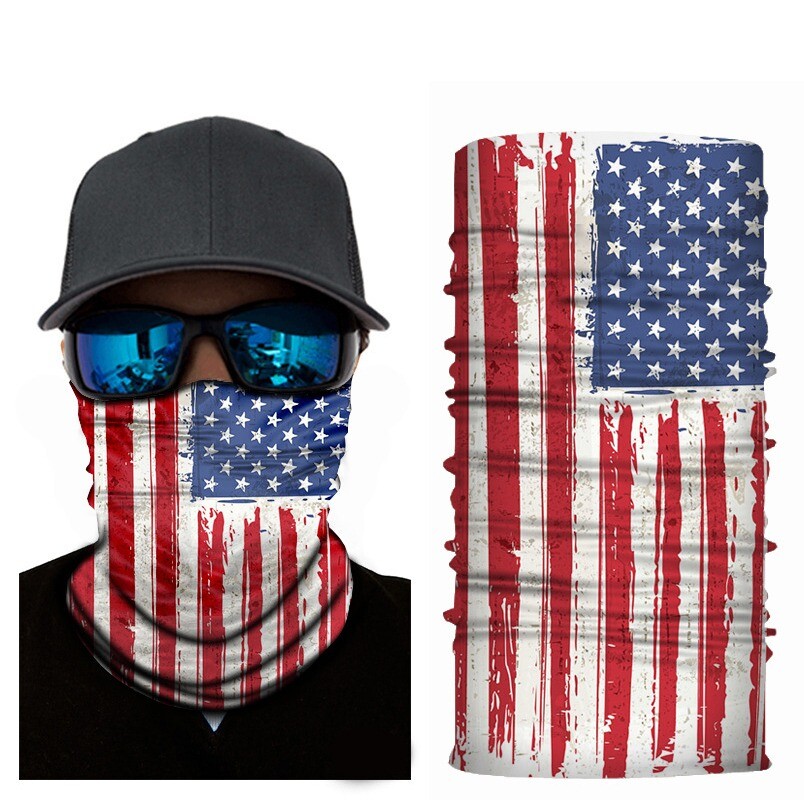 4pc Skull US Flag Multi-functional Sun Protection Bandana Fishing Outdoor