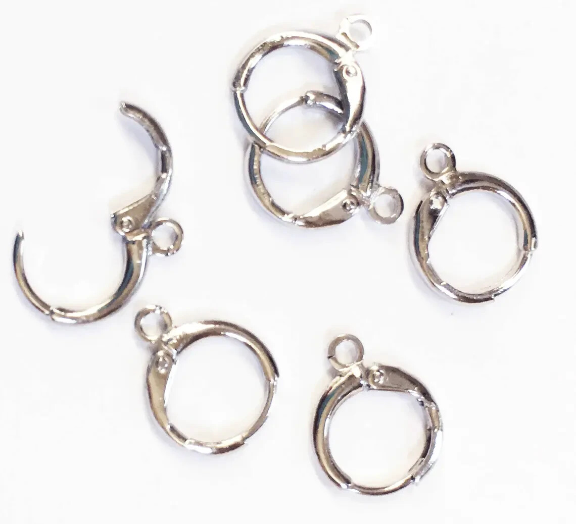30 pcs Round Leverback EarWire 12mm