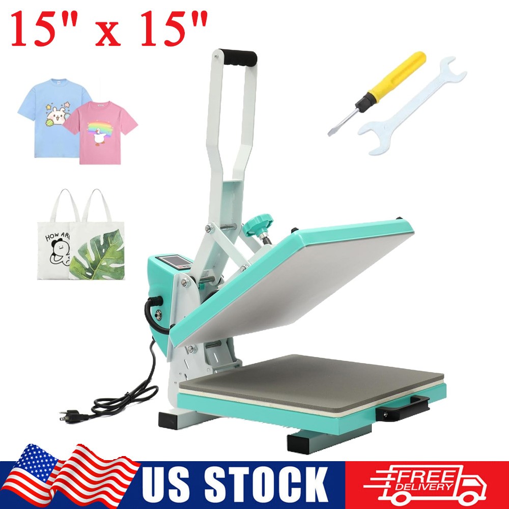 15" x 15" Clamshell Heat Press Machine for T-Shirt Digital Transfer Sublimation