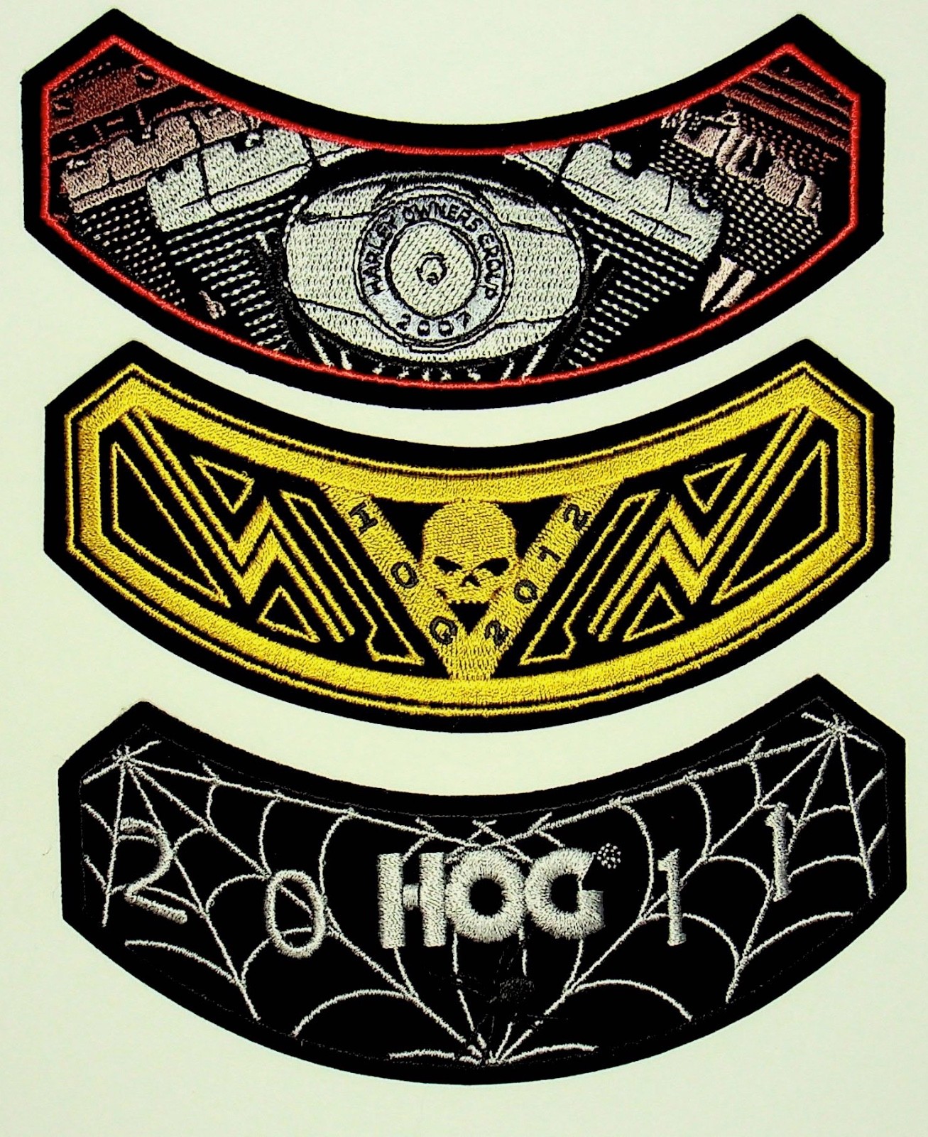 Three Collectable Harley Davidson Hog Patches -KK-62