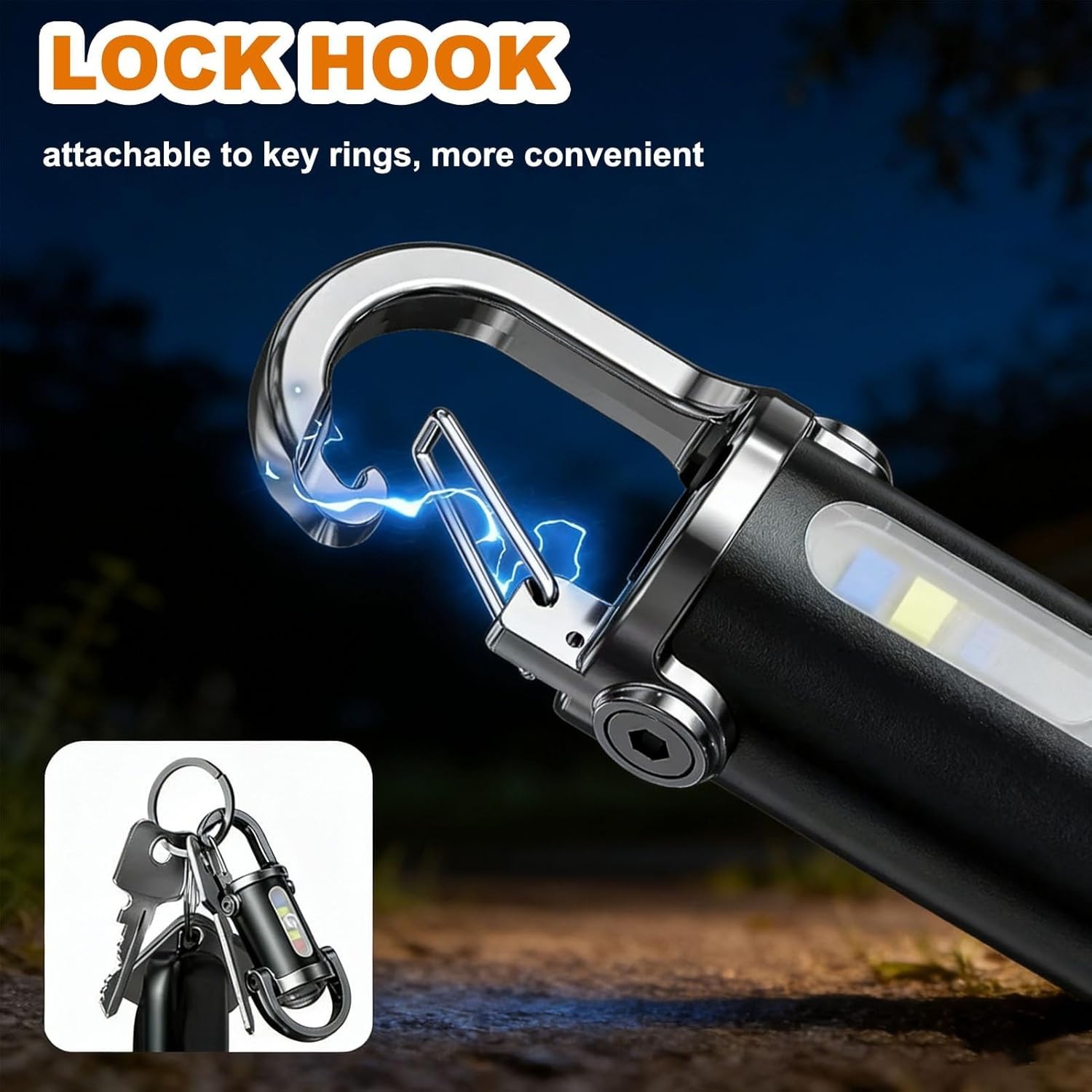 Portable LED Flashlight Rechargeable Pocket Mini Keychain Camping Flashlights US