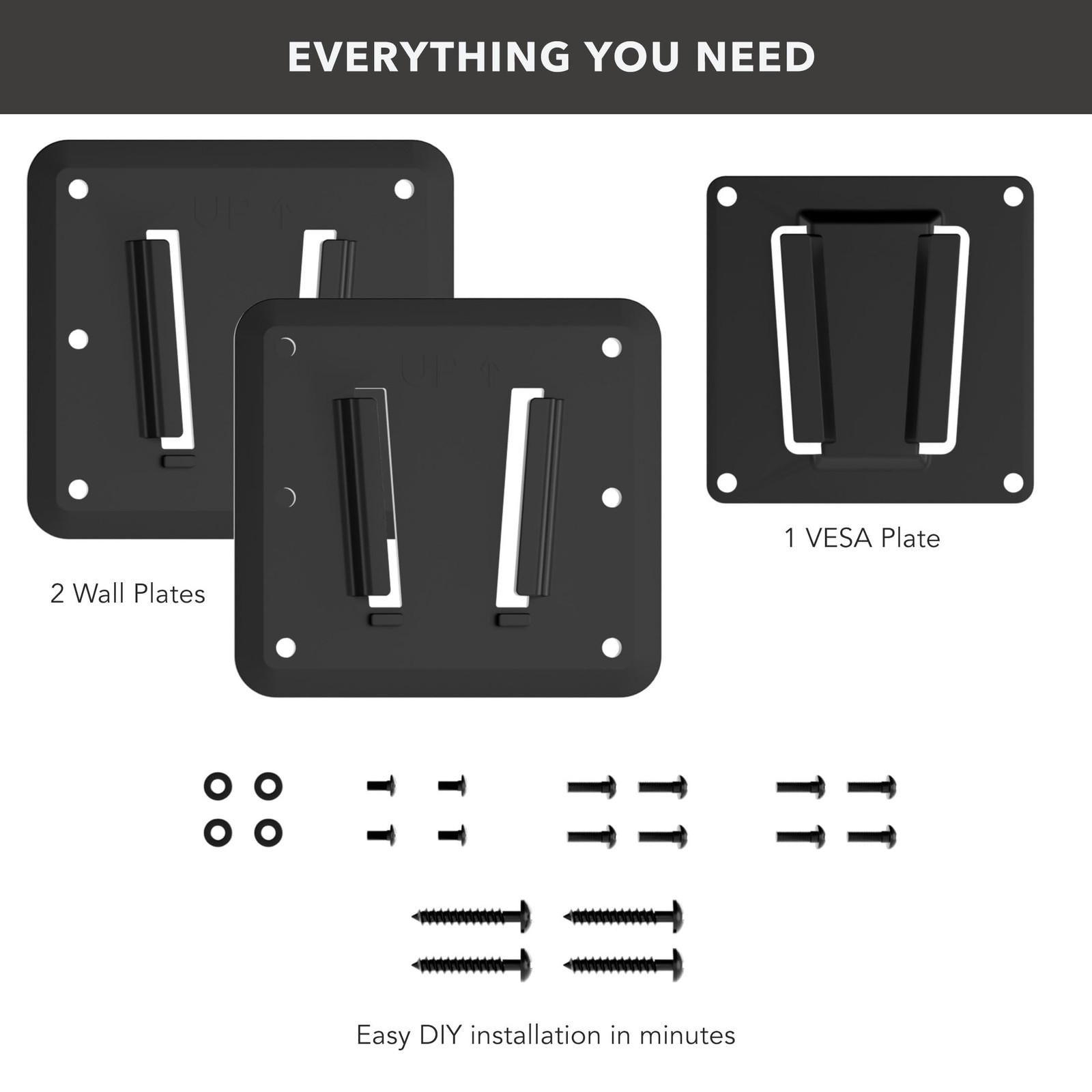 Mount-It! RV TV Mount, Rust-Proof Polymer, Dual Wall Plates & Quick-Release, ...