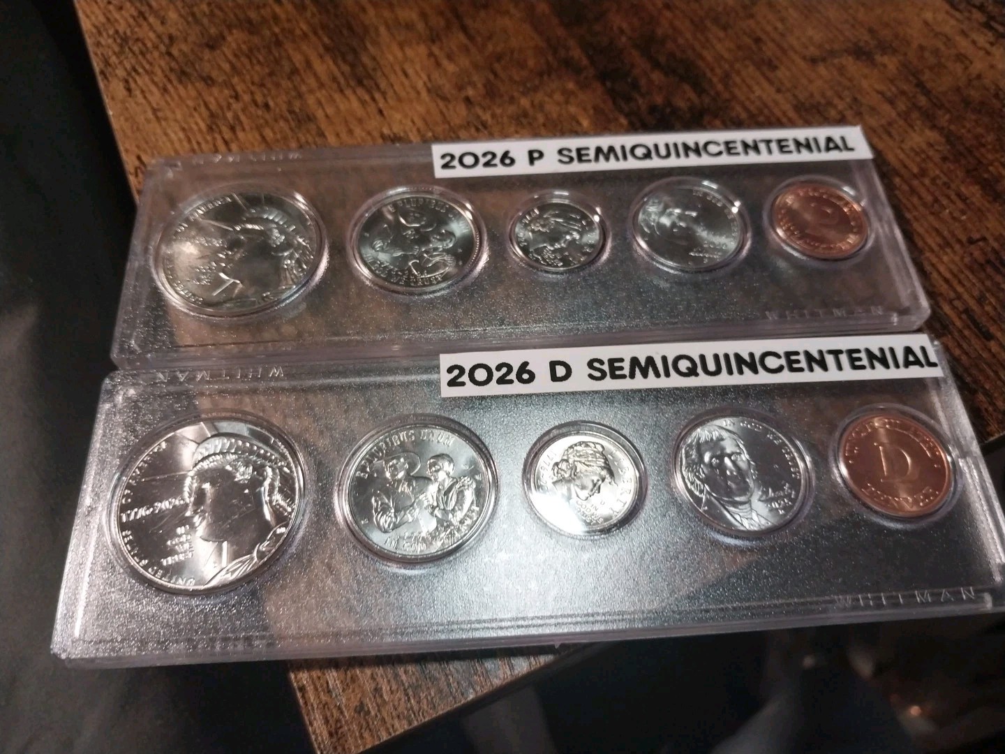 BETTER LOOKING SET OF 2026 P+D HALF-NICKEL W/2025 CENT IN LABLELED HOLDERS UNC.