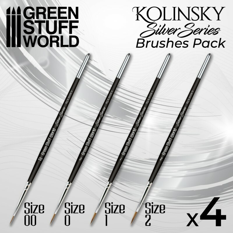 SILVER SERIES Kolinsky Brush Set - Quality sable brushes for miniature painting