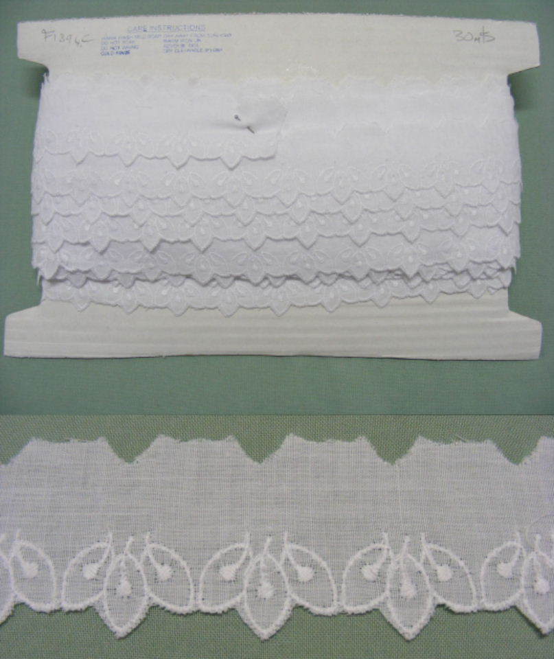 Broderie Anglaise Flat Lace White (1894) x 12.5 meters