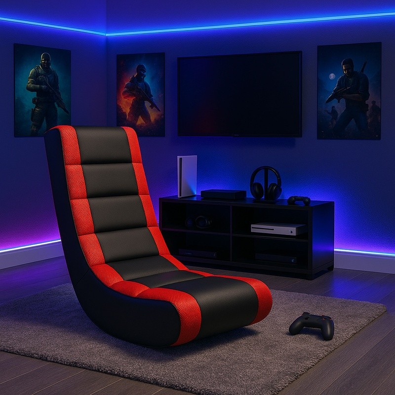 Classic Video Rocker Gaming Chair Ergonomic Floor Rocker Kids Teens Easy Clean