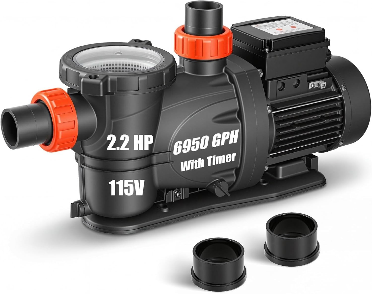 Leo 2.2Hp Self Priming Pool Pump With Timer 115V High Flow Pool Pump