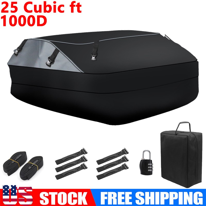 Car Rooftop Cargo Carrier Bag 25 Cubic Feet Car Roof Cargo Luggage Carrier 1000D