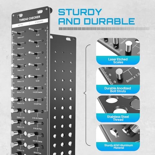 34 Thread Checker, Nut and Bolt Thread Identifier Gauge: Precision Engineered