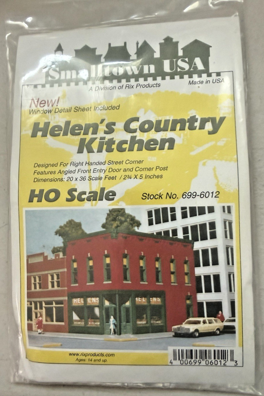 RixProducts Smalltown USA Helen's Country Kitchen HO Kit 699-6012 Brand New MINT