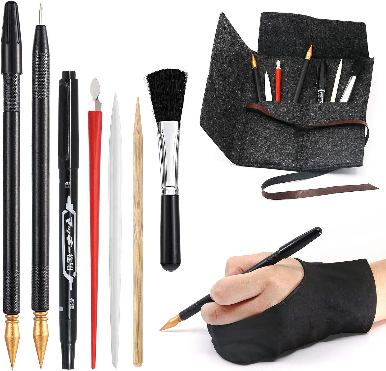 Scratch Art Tools, 9 Pcs Scratching Drawing Tools Set: Artist Glove, Tools...