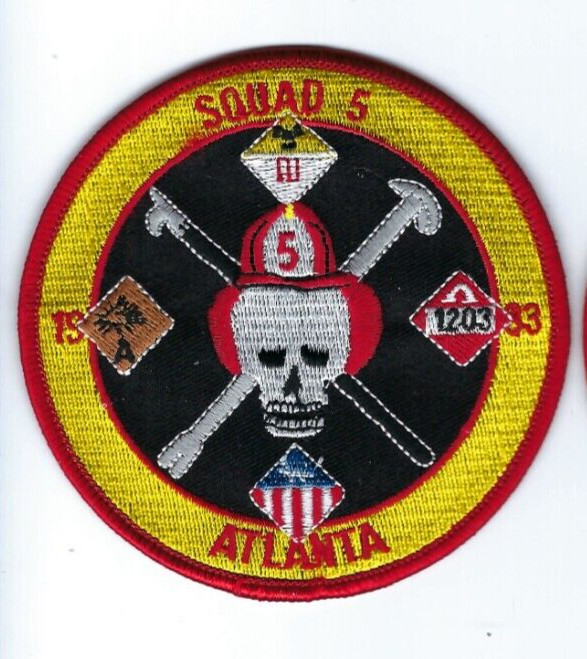 *NEW STYLE* Atlanta GA Georgia Fire SQUAD 5 *REDESIGNED SKULL* patch - NEW!