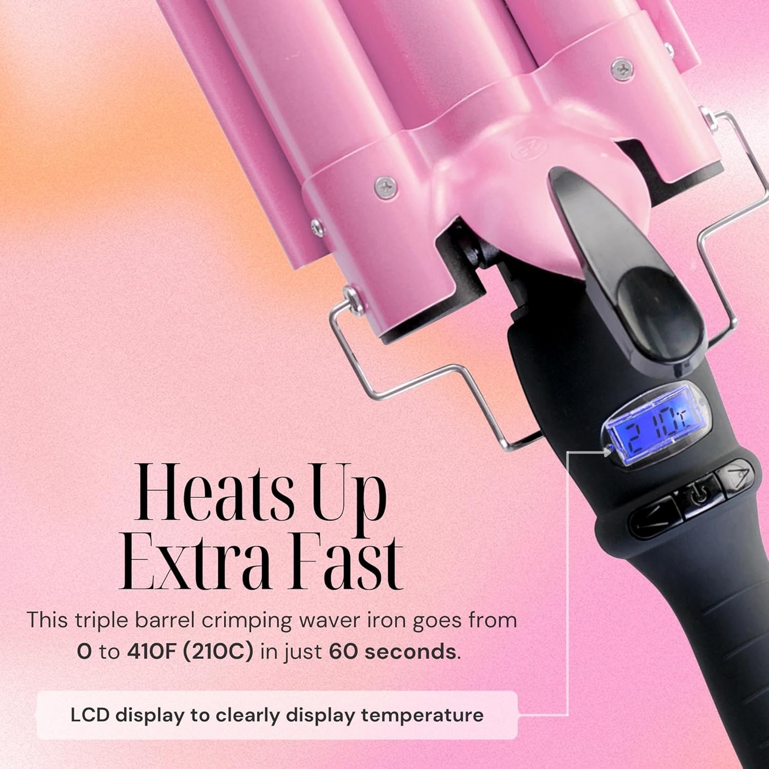 3 Barrel Curling Iron Hair Wand Jumbo Hair Waver 1.25 inch Hair Wand Crimper