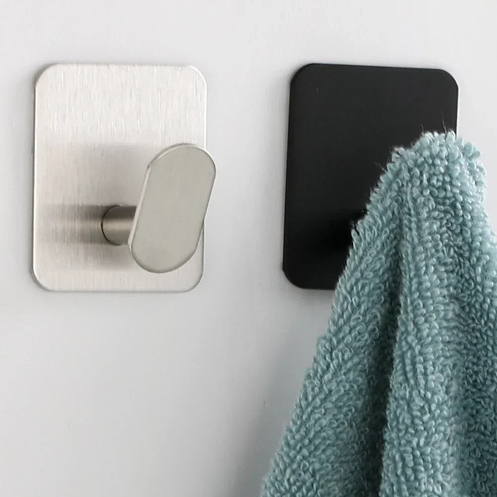 Stainless Steel Bathroom Robe Hooks Adhesive Wall Hook Towel Holder Bathroom Kit