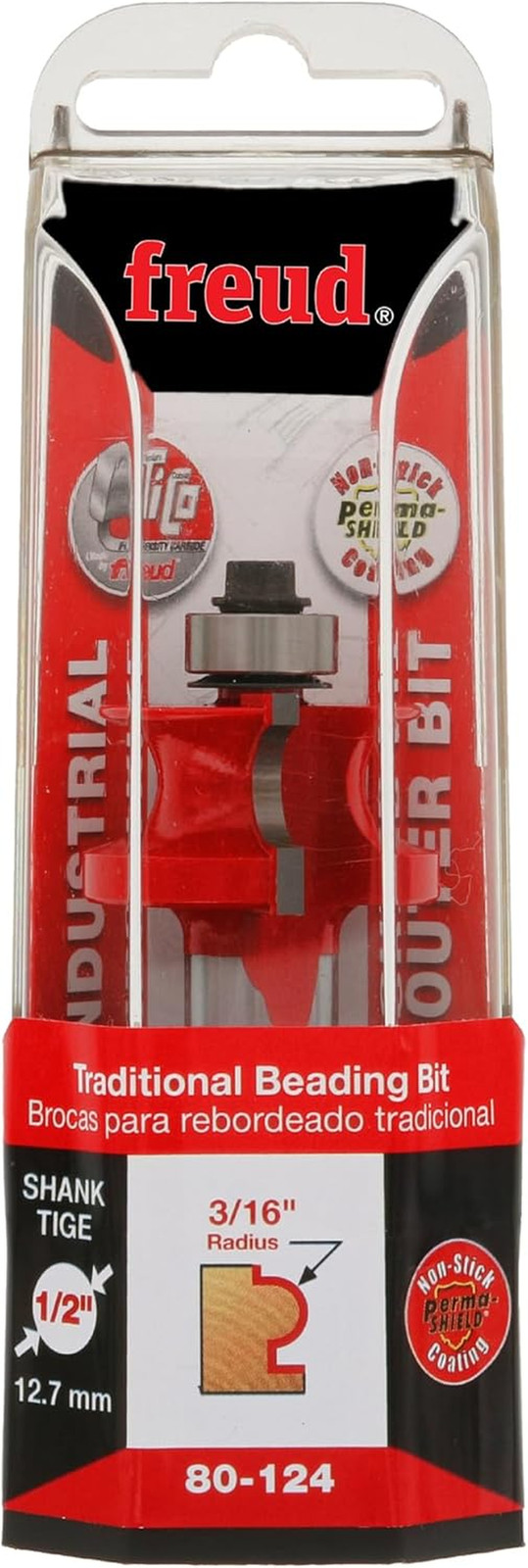 80-124: 3/16" Radius Traditional Beading Bit with 1/2" Shank