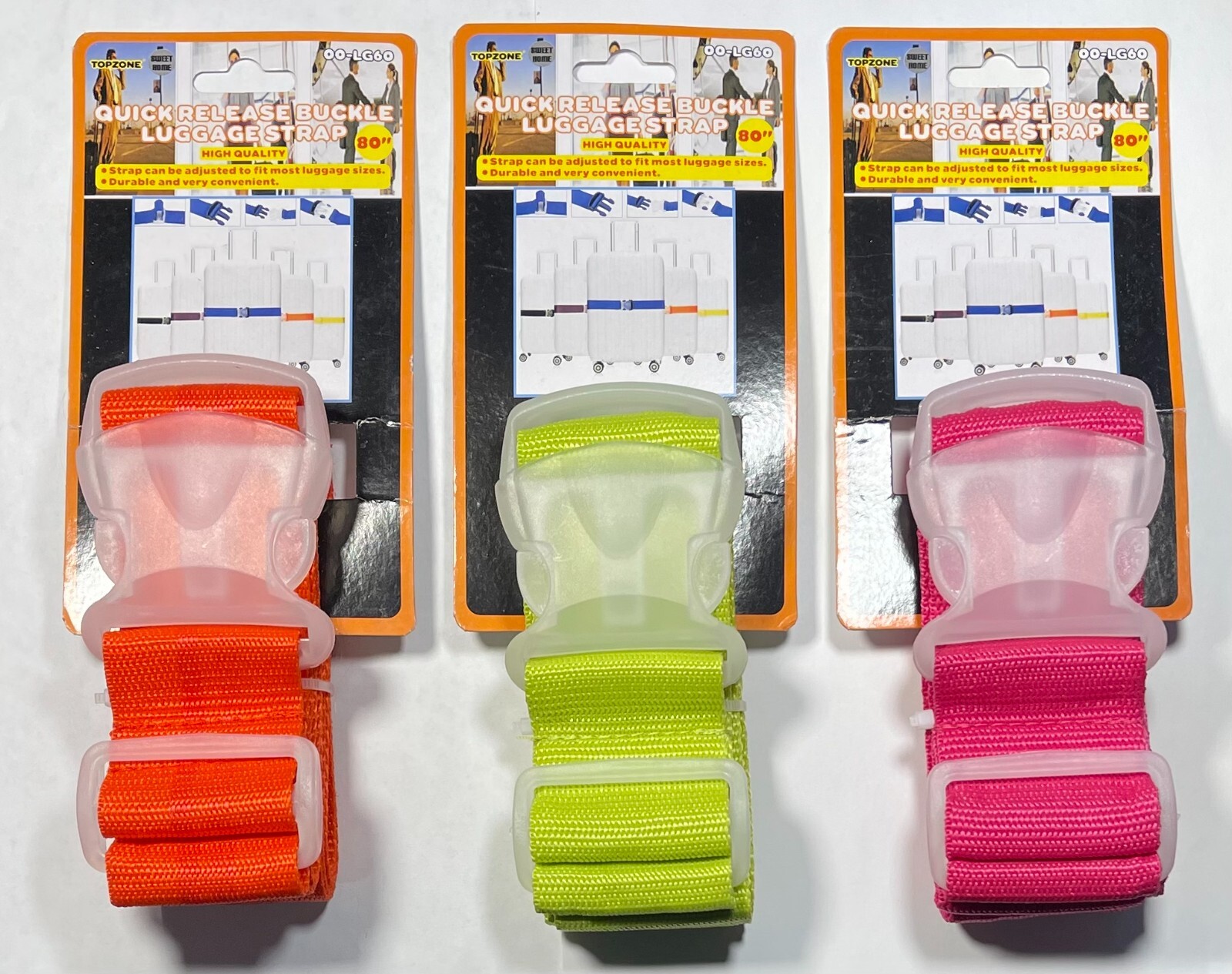 80'' Luggage Strap Packing Travel Belts for Suitcase Heavy Duty Utility