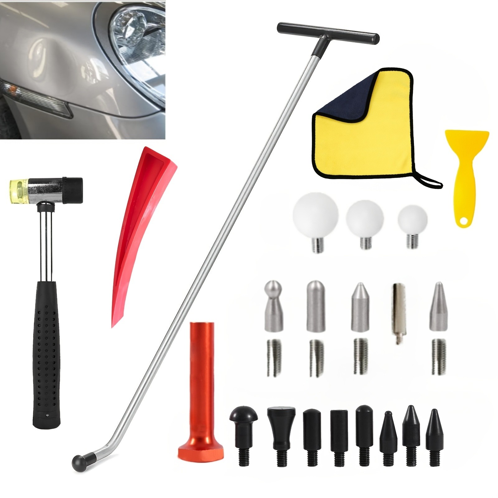 Car Hook Rods Paintless Dent Repair Hail Remover Hooks Rods Kit Auto Body Repair