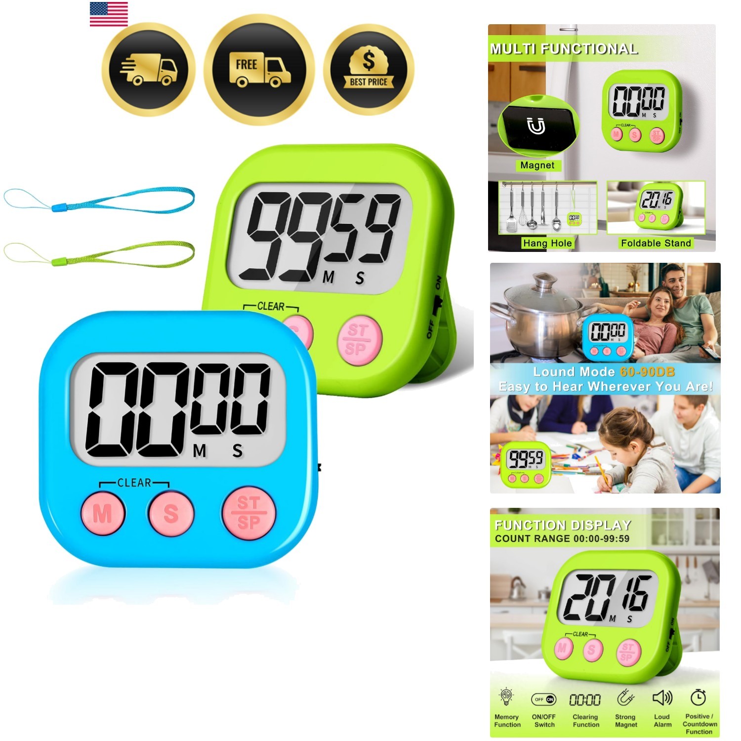 Classroom Timer for Kids Teachers 2 Pack Digital Timers