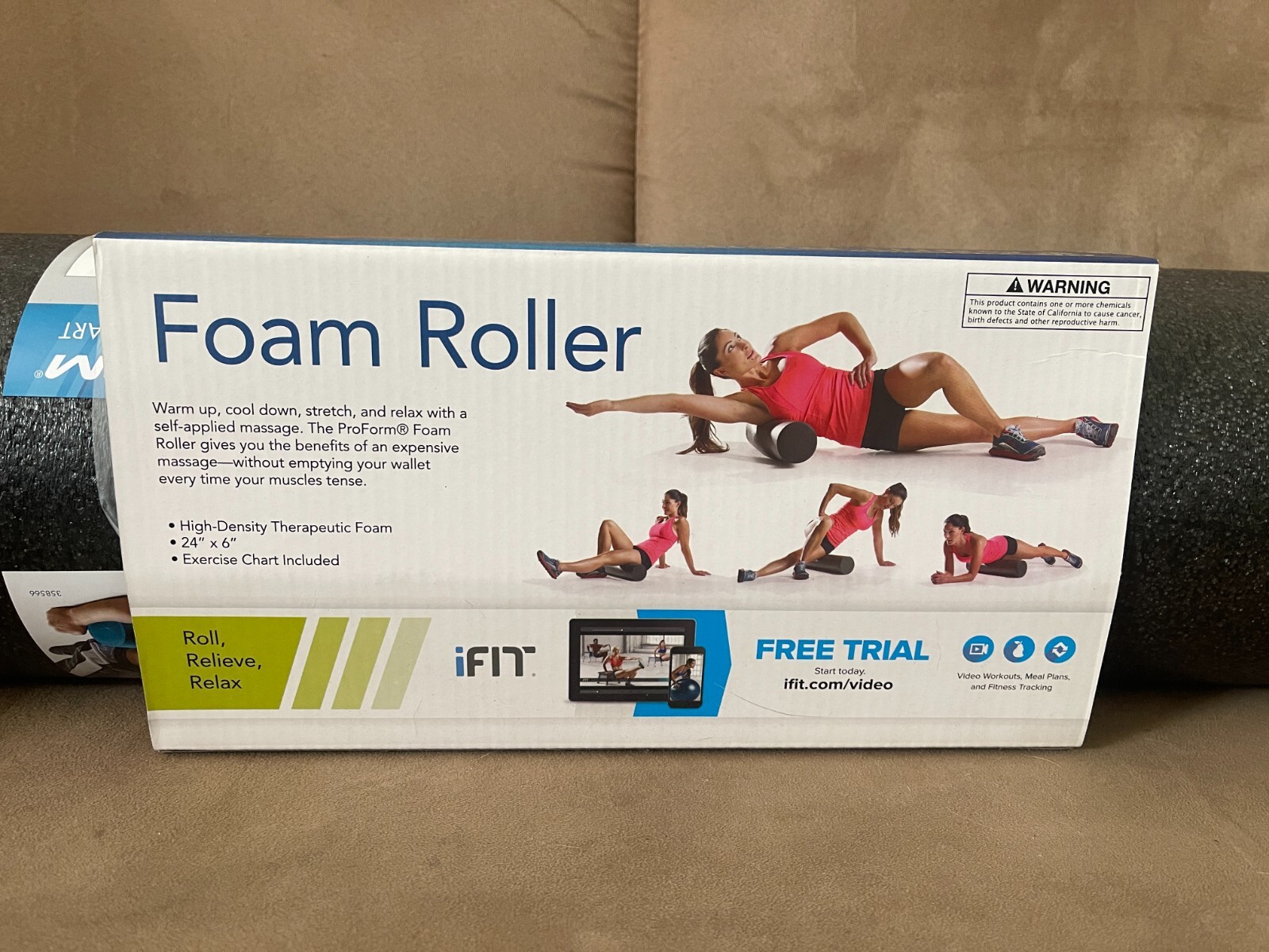Pro-Form Foam Pre-Workout Roller 24"x6" High Density Therapeutic (2-Pack) SALE!